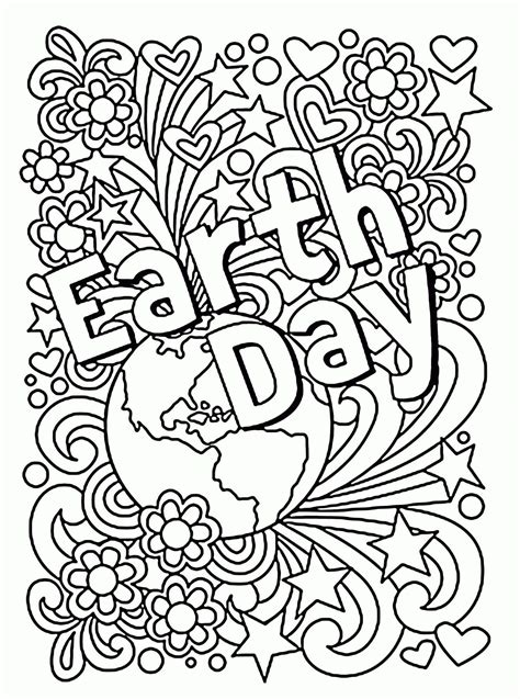 Earth Day Printable Coloring Pages